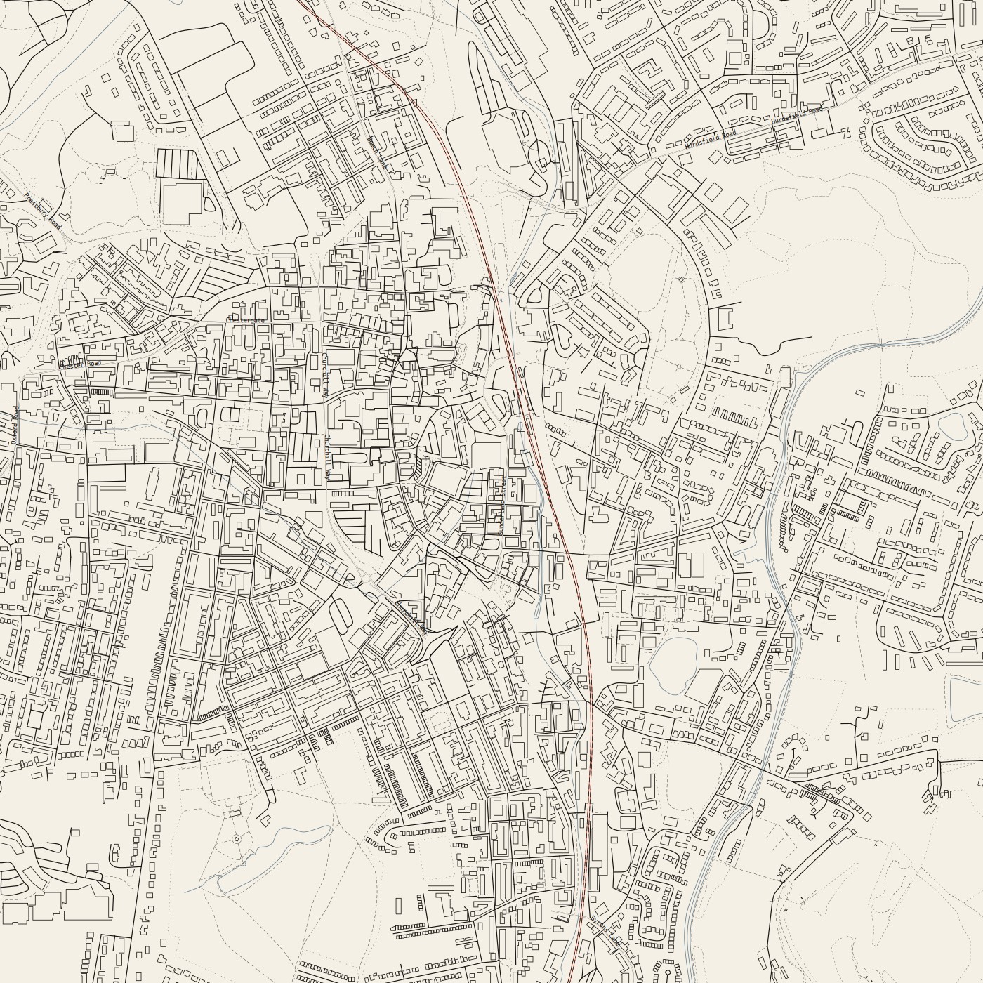 blackcat-draft — vellum ground, technical-drafting ink, hollow roads, labels on  ·  --labels