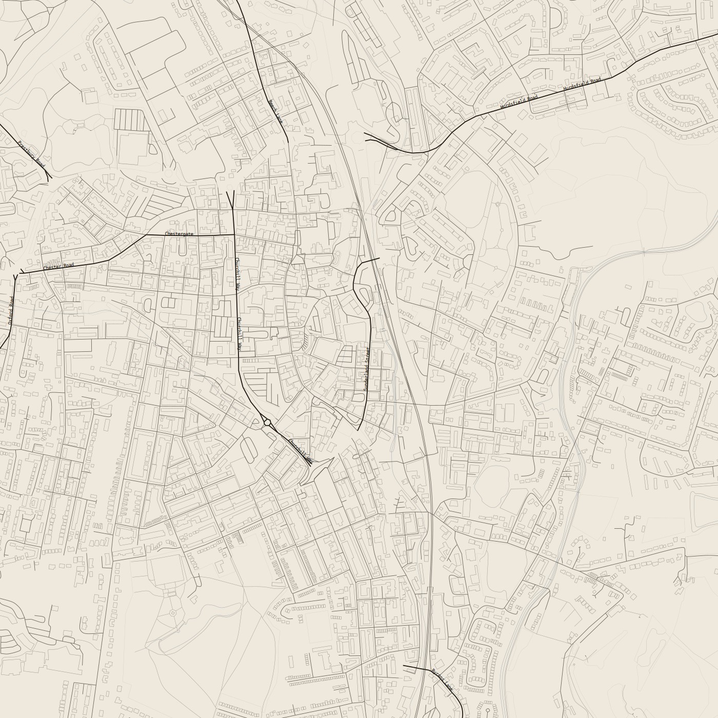 blackcat-paper — paper ground, outlined buildings, labels on  ·  --labels