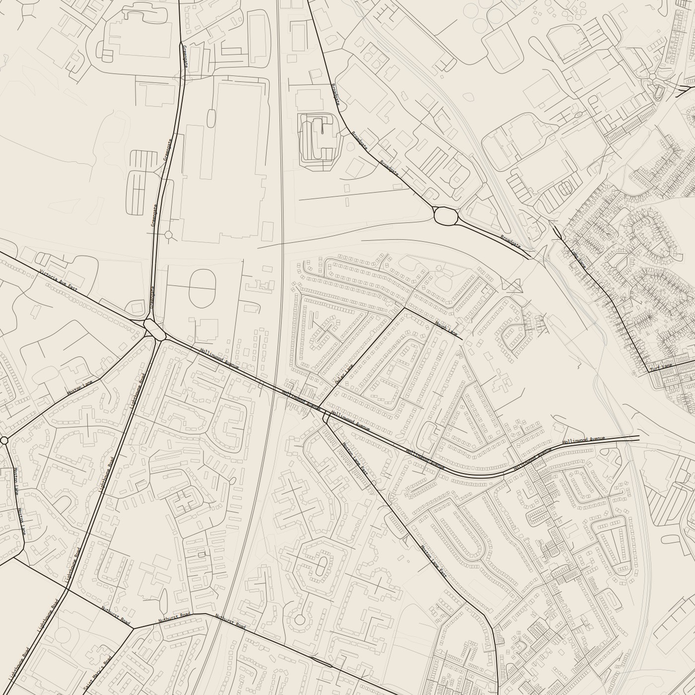 blackcat-paper — paper ground, outlined buildings, labels on  ·  --labels